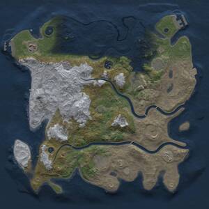 Thumbnail Rust Map: Procedural Map, Size: 3750, Seed: 1129151044, 14 Monuments