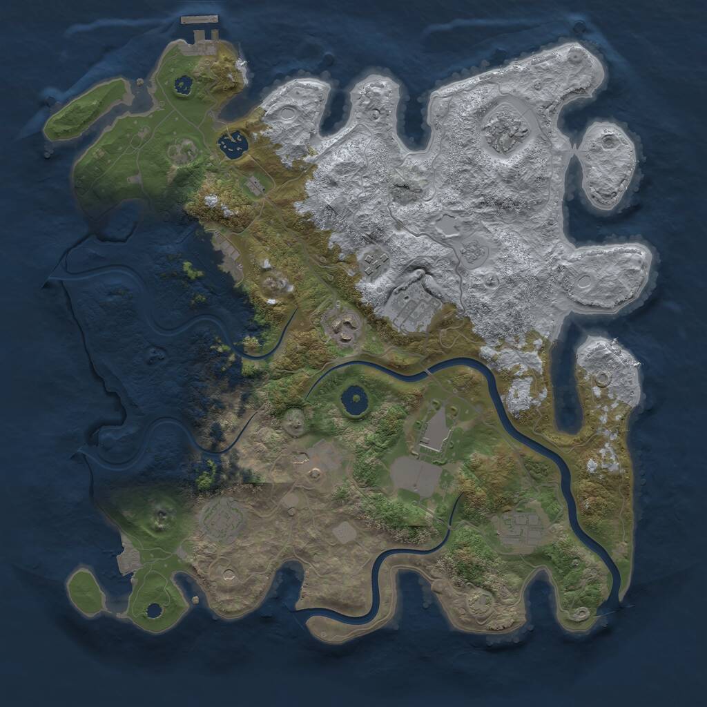 Rust Map: Procedural Map, Size: 3850, Seed: 641244, 15 Monuments