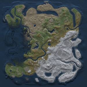 Thumbnail Rust Map: Procedural Map, Size: 4250, Seed: 28082025, 16 Monuments