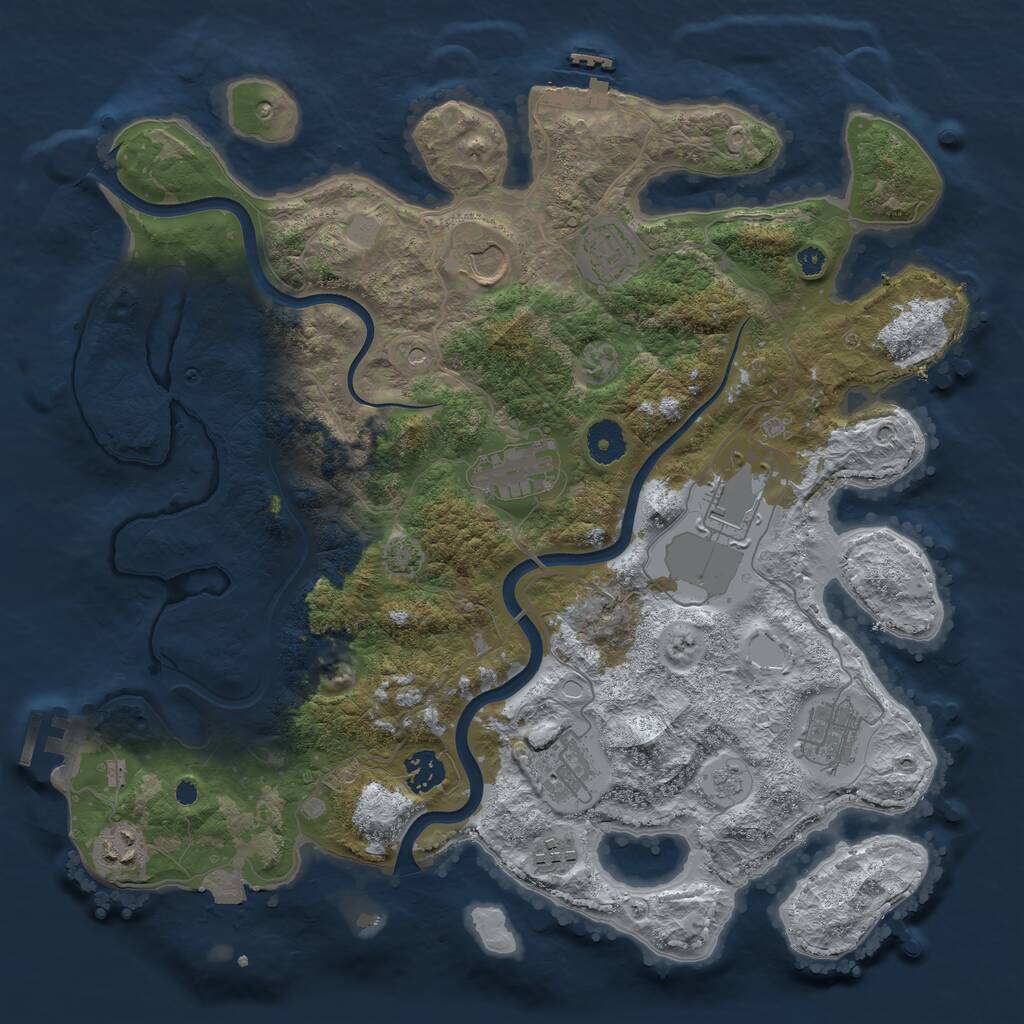 Rust Map: Procedural Map, Size: 3750, Seed: 28082025, 15 Monuments