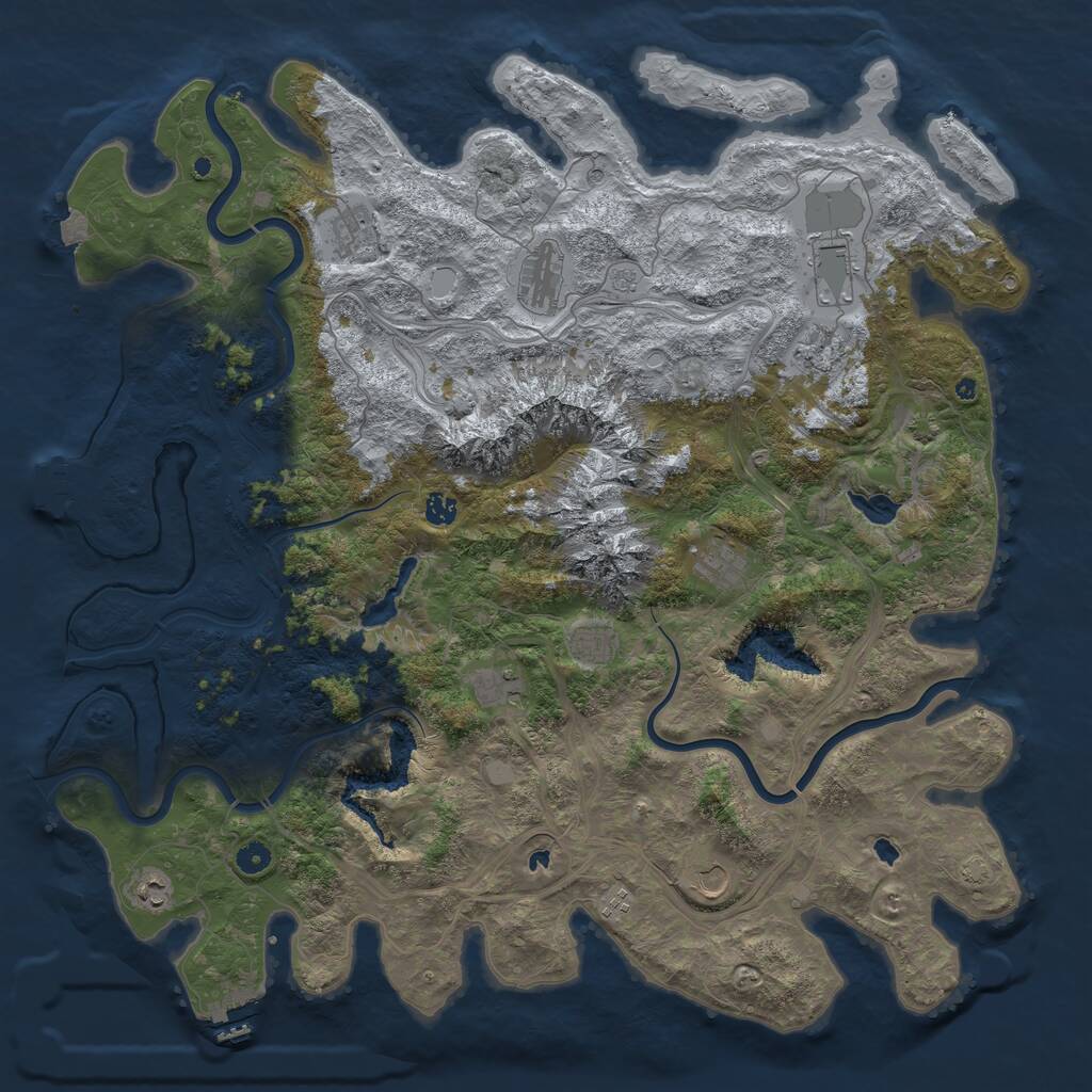 Rust Map: Procedural Map, Size: 5000, Seed: 583023271, 17 Monuments