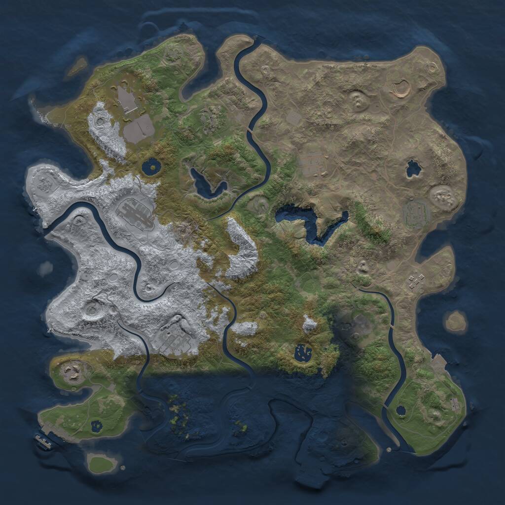 Rust Map: Procedural Map, Size: 4200, Seed: 106456776, 17 Monuments