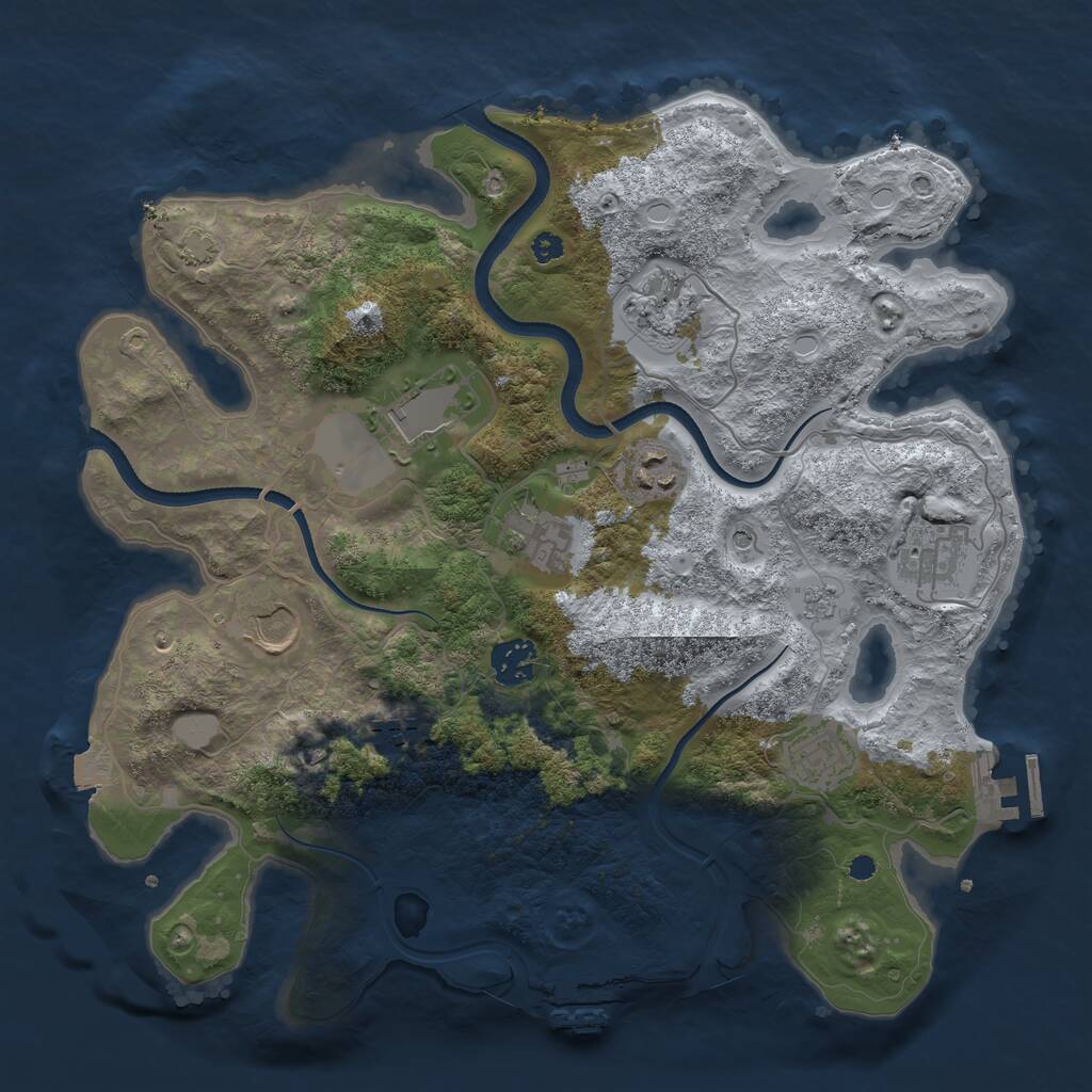 Rust Map: Procedural Map, Size: 3500, Seed: 629642748, 15 Monuments