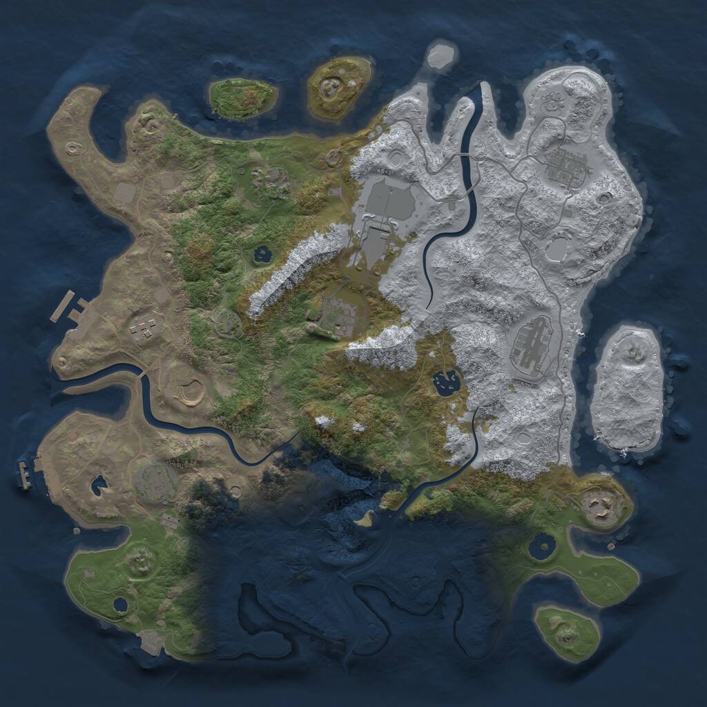 Rust Map: Procedural Map, Size: 4000, Seed: 396083943, 16 Monuments