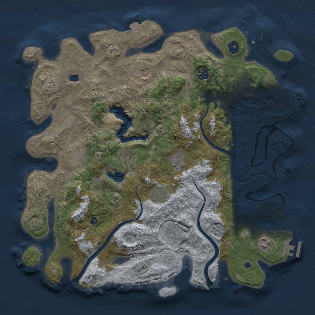 Rust Map: Procedural Map, Size: 4000, Seed: 897997051, 14 Monuments