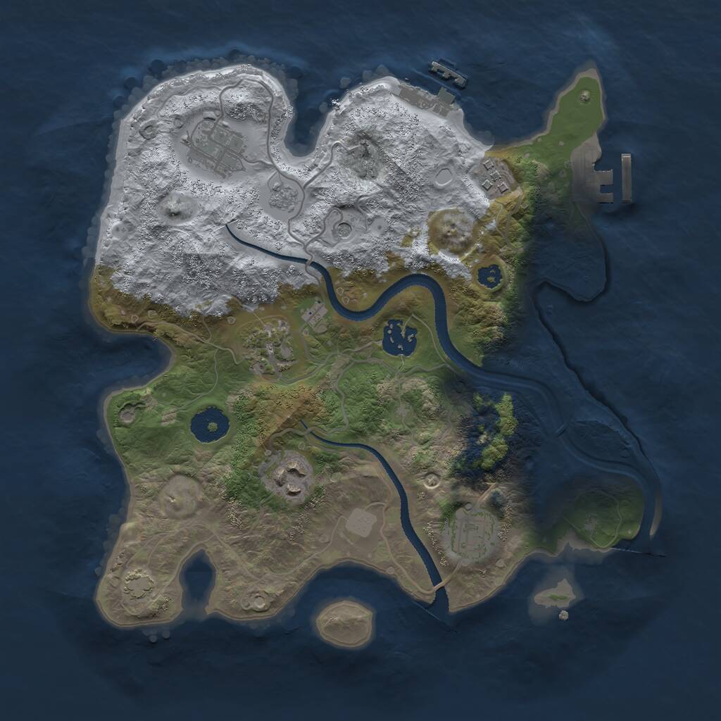 Rust Map: Procedural Map, Size: 3000, Seed: 283519624, 12 Monuments