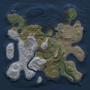 Thumbnail Rust Map: Procedural Map, Size: 3000, Seed: 944964291, 10 Monuments