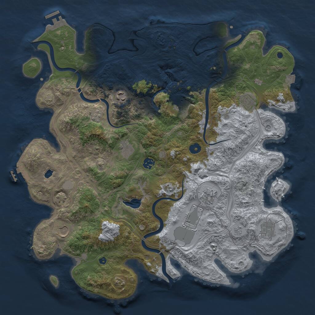 Rust Map: Procedural Map, Size: 4250, Seed: 34257637, 16 Monuments