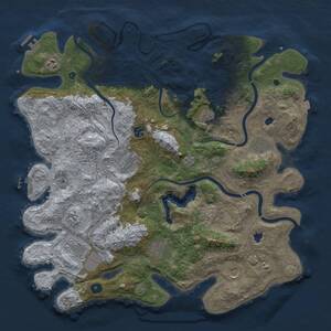 Thumbnail Rust Map: Procedural Map, Size: 4500, Seed: 1744816438, 16 Monuments