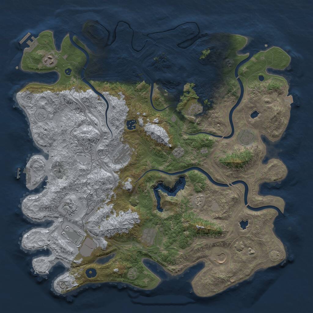 Rust Map: Procedural Map, Size: 4500, Seed: 1744816438, 16 Monuments