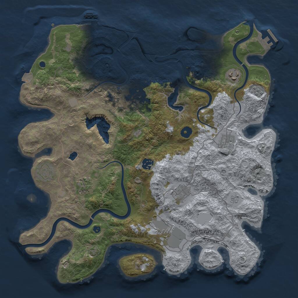 Rust Map: Procedural Map, Size: 4000, Seed: 816218859, 15 Monuments