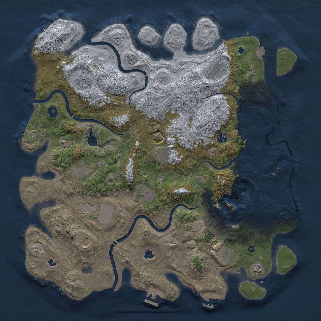 Rust Map: Procedural Map, Size: 4500, Seed: 884540498, 17 Monuments
