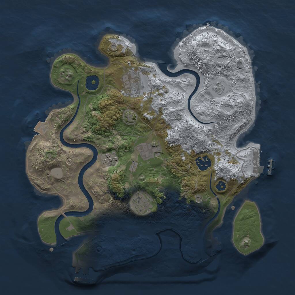 Rust Map: Procedural Map, Size: 3000, Seed: 189929180, 11 Monuments