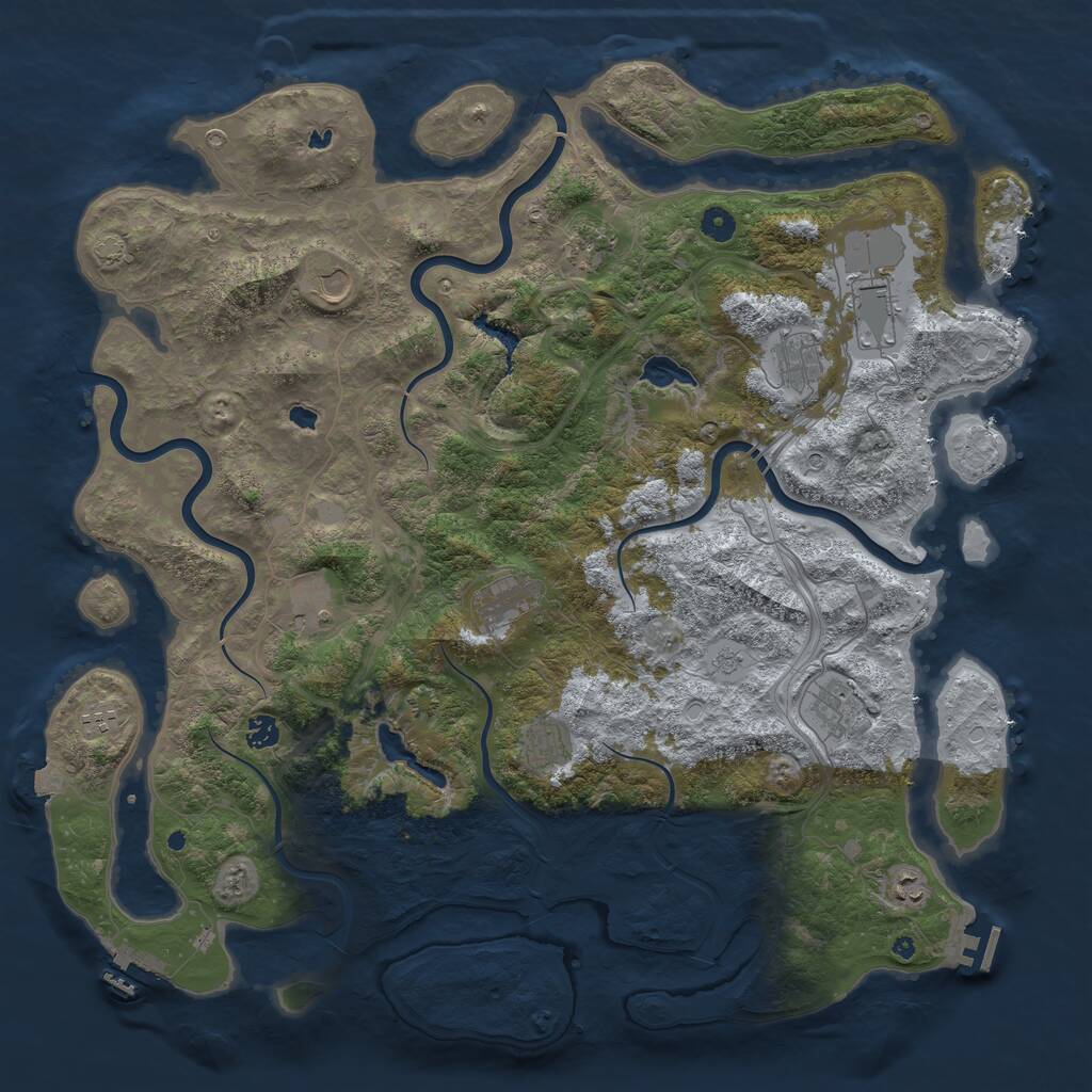 Rust Map: Procedural Map, Size: 4800, Seed: 293157725, 17 Monuments