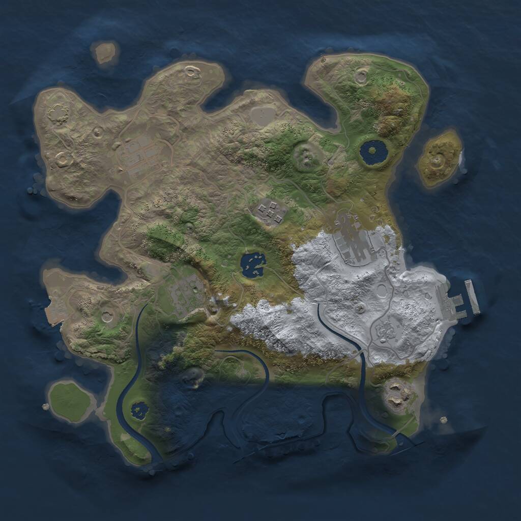 Rust Map: Procedural Map, Size: 3000, Seed: 6321890, 11 Monuments