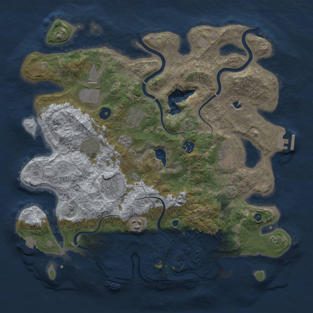 Rust Map: Procedural Map, Size: 4000, Seed: 45666, 14 Monuments