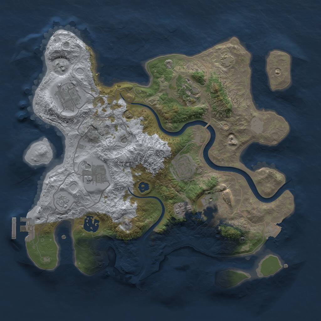 Rust Map: Procedural Map, Size: 3001, Seed: 1019273809, 12 Monuments