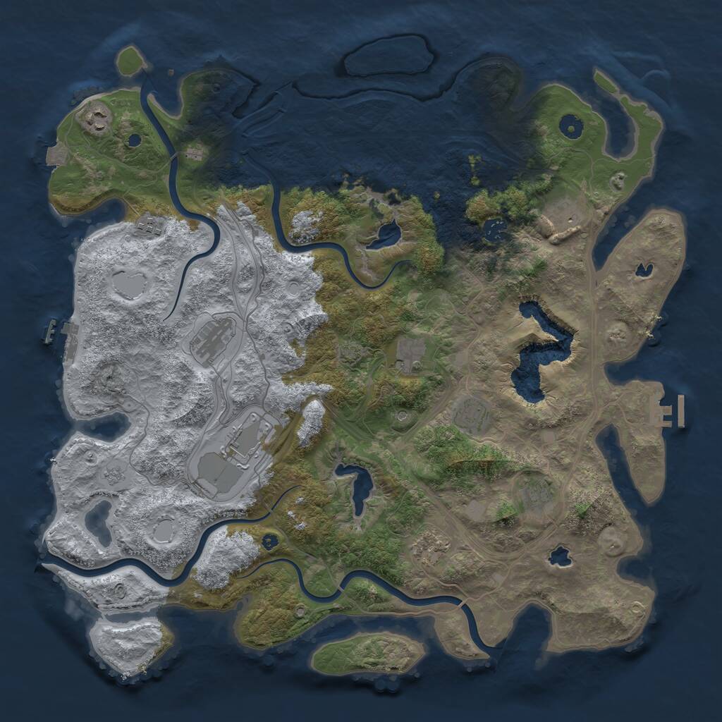 Rust Map: Procedural Map, Size: 4500, Seed: 1657865555, 16 Monuments