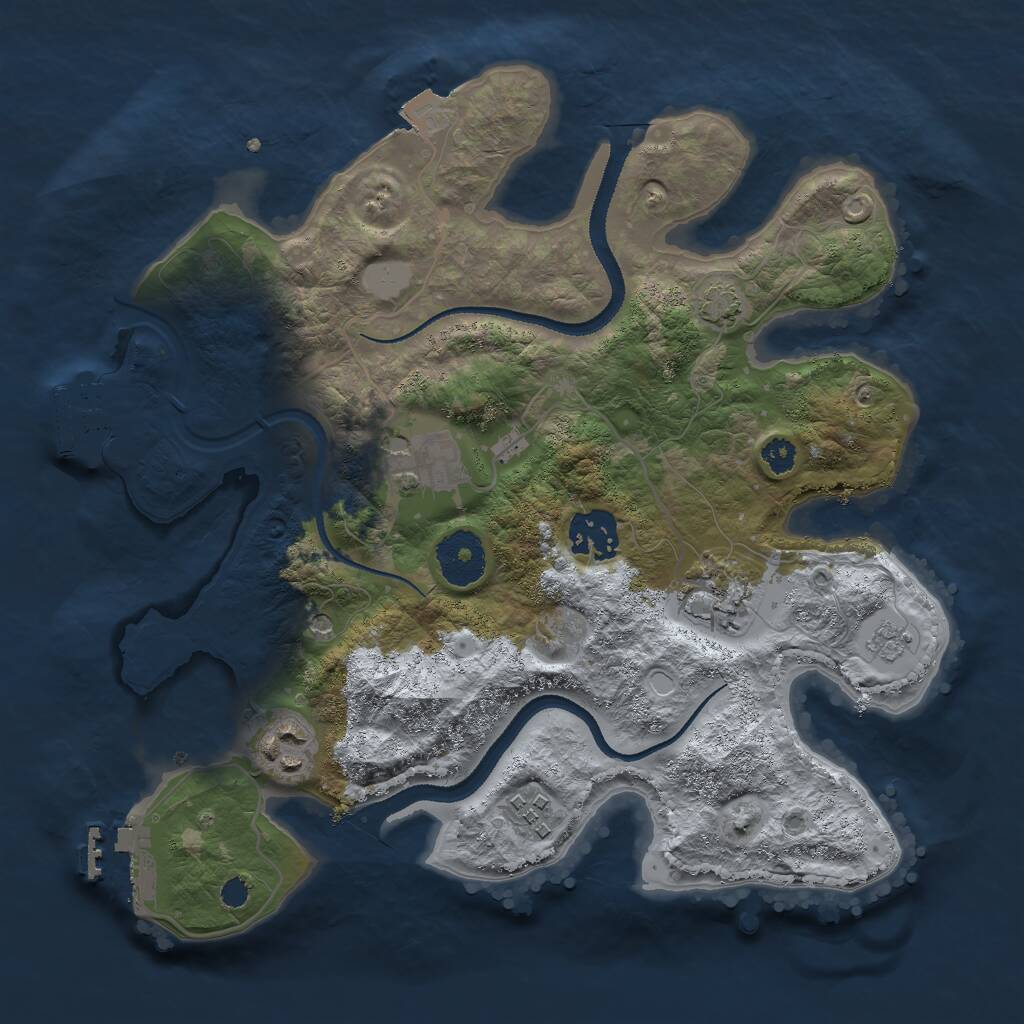 Rust Map: Procedural Map, Size: 3000, Seed: 1249640046, 11 Monuments