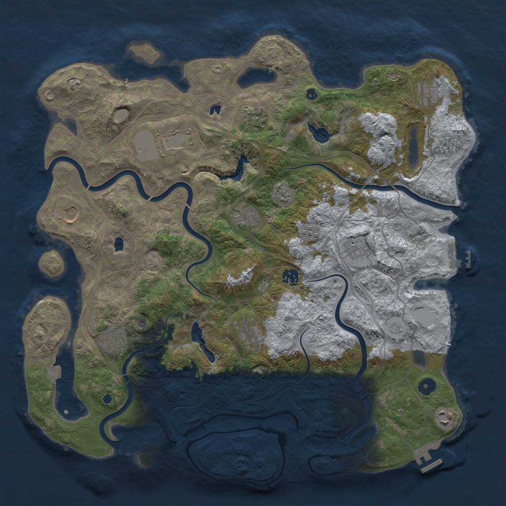 Rust Map: Procedural Map, Size: 4500, Seed: 293157725, 17 Monuments