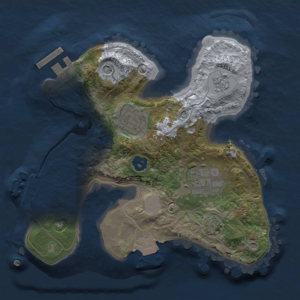 Rust Map: Procedural Map, Size: 2000, Seed: 56513, 8 Monuments