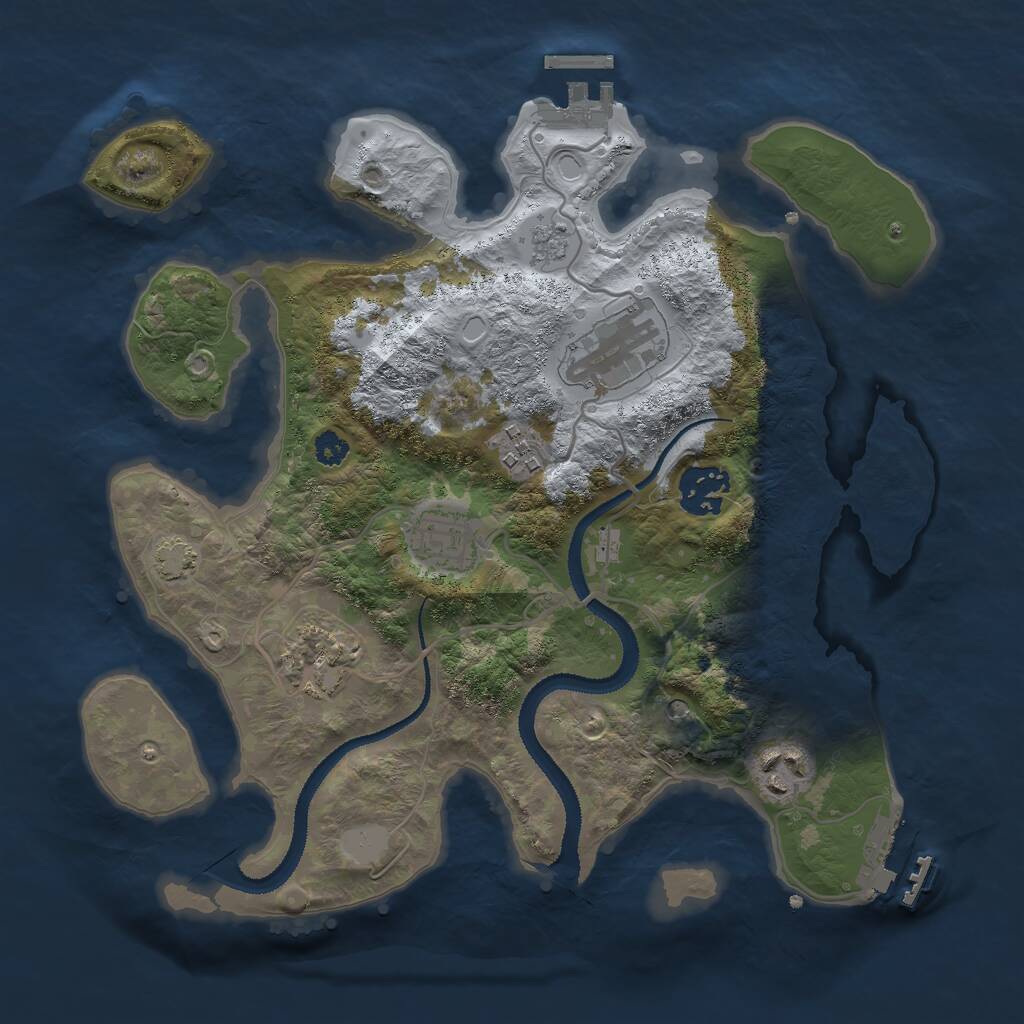 Rust Map: Procedural Map, Size: 3000, Seed: 6158703, 12 Monuments