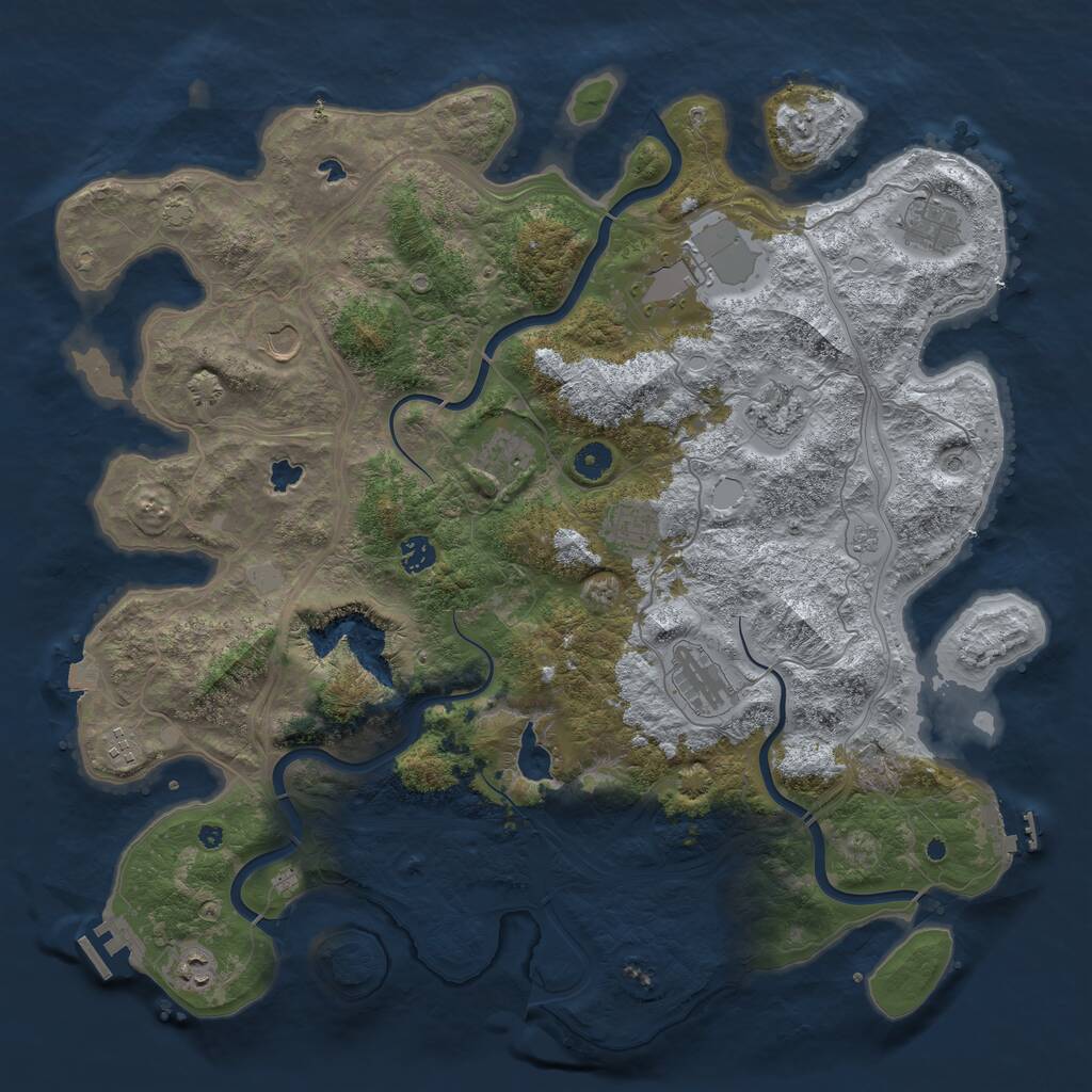 Rust Map: Procedural Map, Size: 4500, Seed: 79948, 16 Monuments