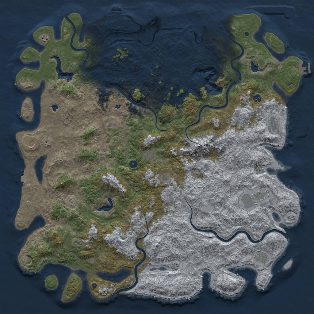 Rust Map: Procedural Map, Size: 6000, Seed: 979353353, 17 Monuments
