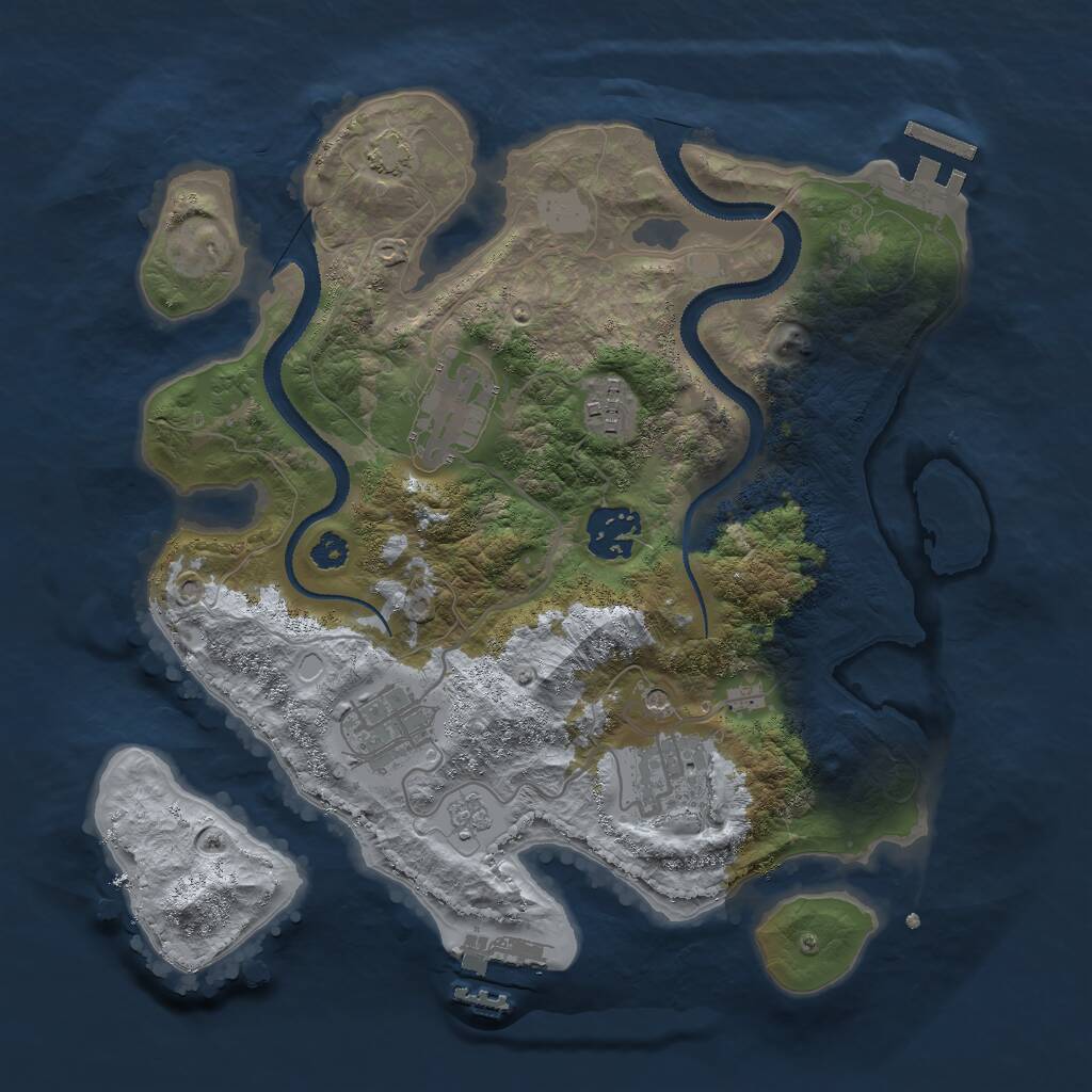 Rust Map: Procedural Map, Size: 3000, Seed: 2311, 11 Monuments