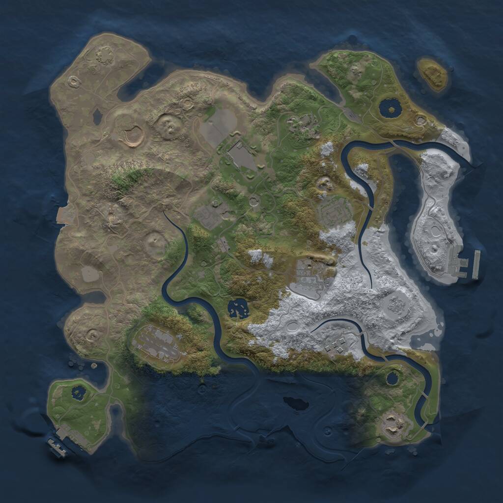 Rust Map: Procedural Map, Size: 3500, Seed: 771653187, 16 Monuments