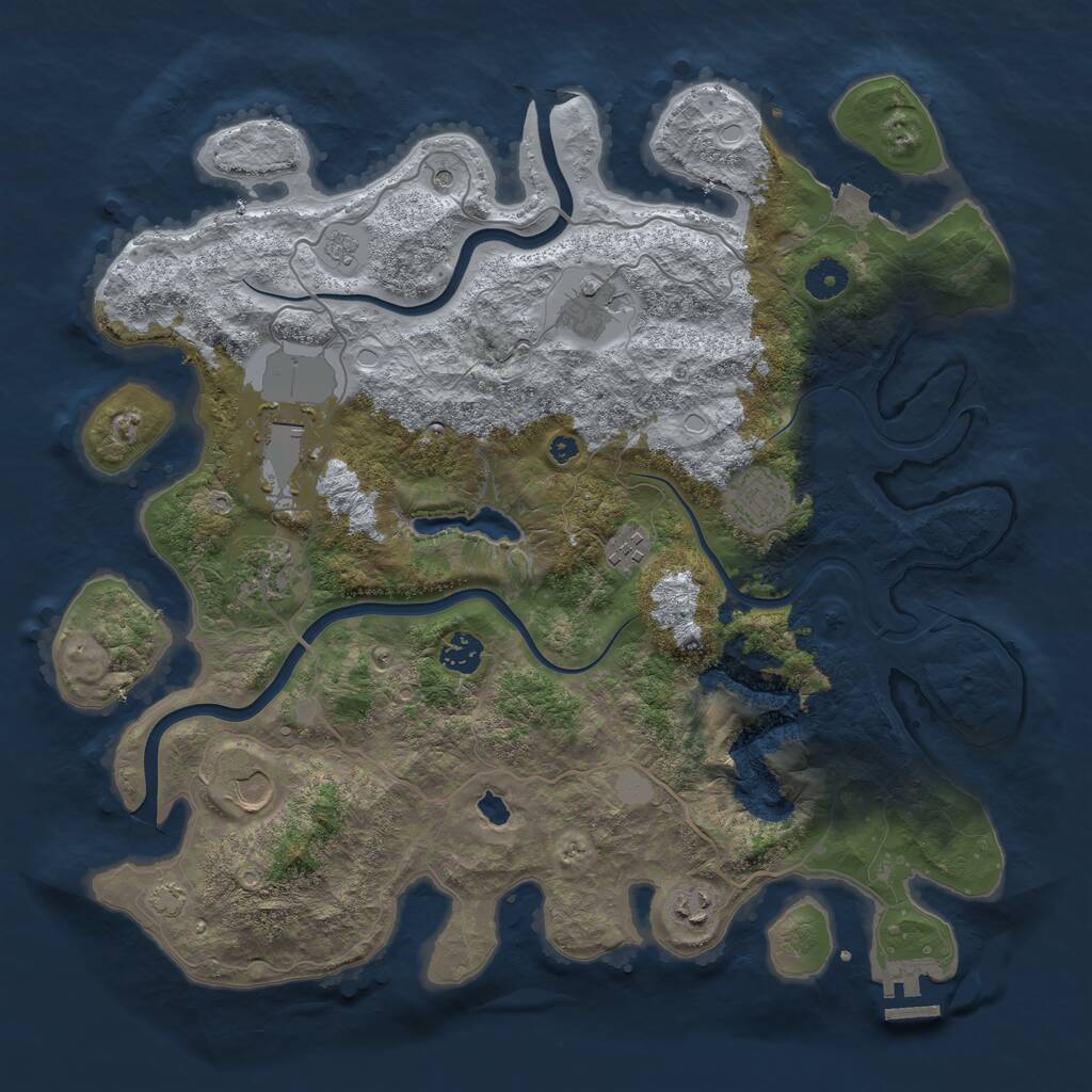 Rust Map: Procedural Map, Size: 4000, Seed: 957482, 13 Monuments