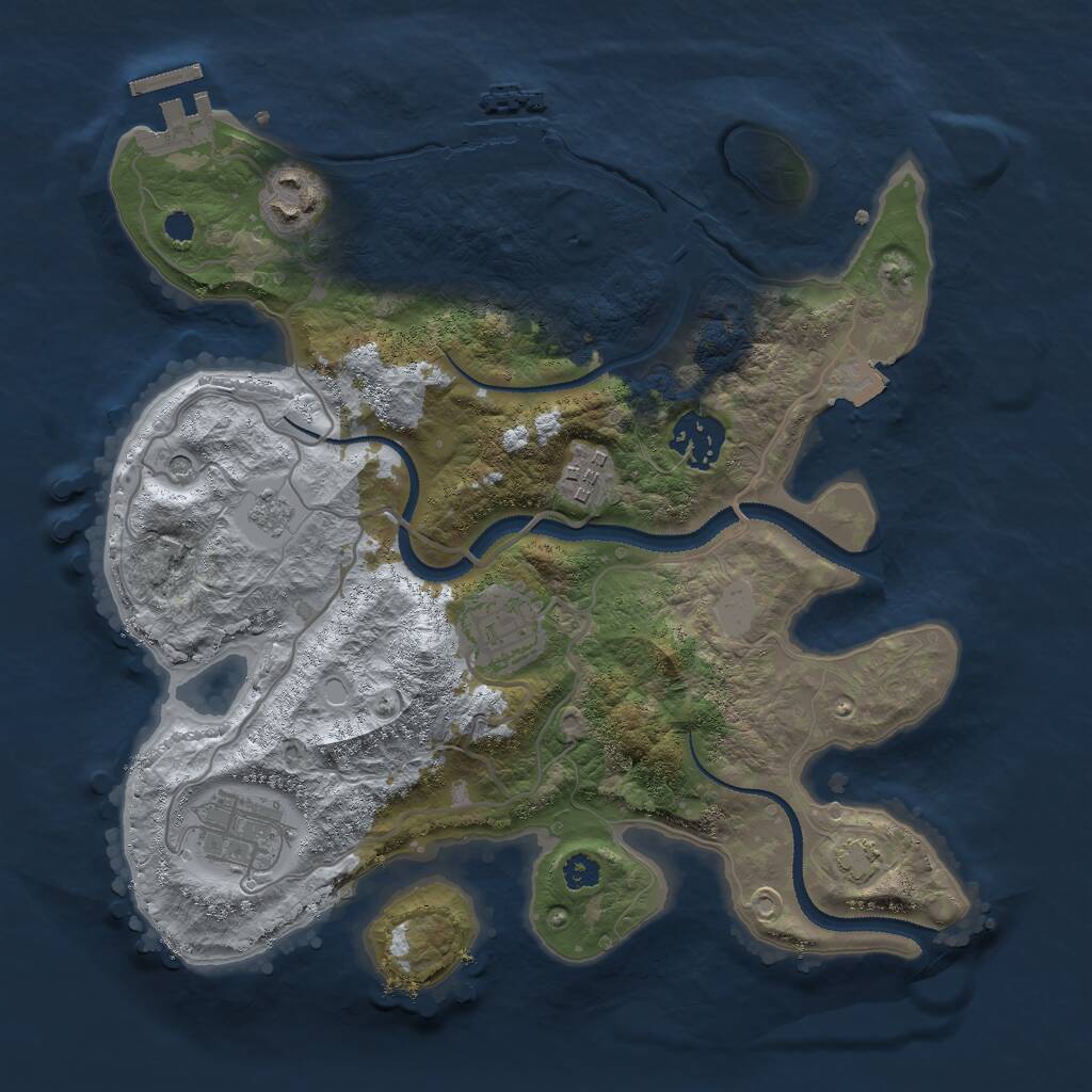 Rust Map: Procedural Map, Size: 3000, Seed: 32296, 11 Monuments
