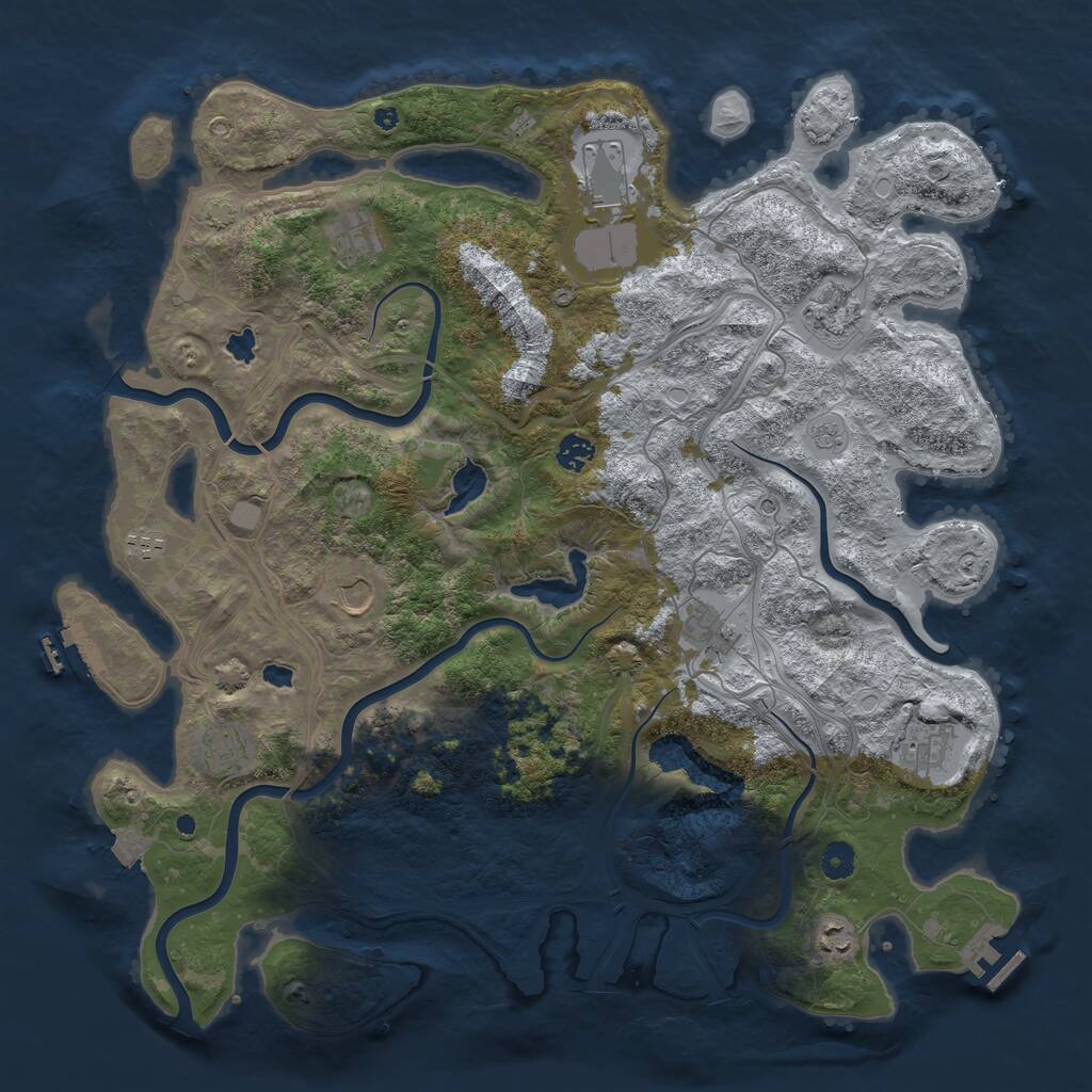 Rust Map: Procedural Map, Size: 4500, Seed: 997174765, 16 Monuments