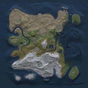 Thumbnail Rust Map: Procedural Map, Size: 3000, Seed: 1547192429, 11 Monuments