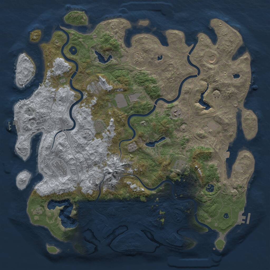 Rust Map: Procedural Map, Size: 5000, Seed: 679858758, 17 Monuments