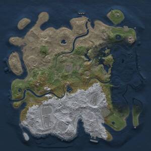 Thumbnail Rust Map: Procedural Map, Size: 4000, Seed: 1624278181, 15 Monuments