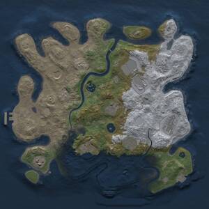 Thumbnail Rust Map: Procedural Map, Size: 3500, Seed: 1043346572, 16 Monuments