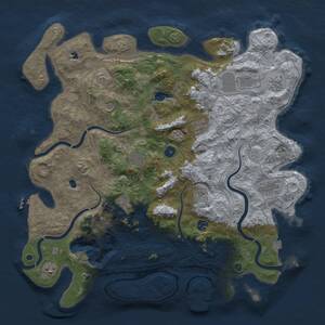 Thumbnail Rust Map: Procedural Map, Size: 4500, Seed: 173611, 17 Monuments