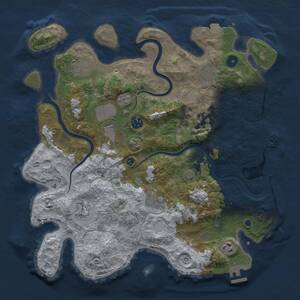 Thumbnail Rust Map: Procedural Map, Size: 3800, Seed: 44773301, 15 Monuments