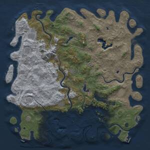 Thumbnail Rust Map: Procedural Map, Size: 6000, Seed: 280825, 17 Monuments