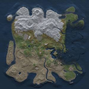Thumbnail Rust Map: Procedural Map, Size: 4000, Seed: 13810813, 13 Monuments