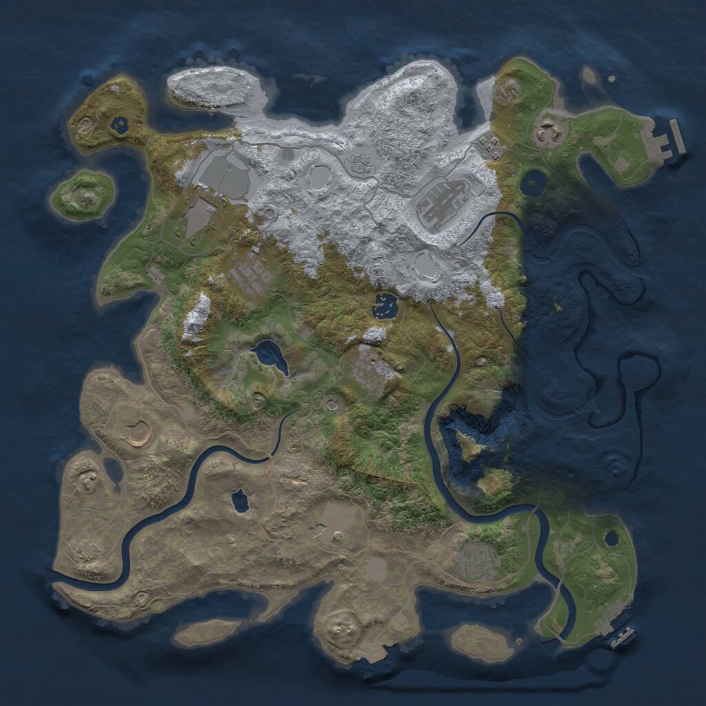 Rust Map: Procedural Map, Size: 4000, Seed: 371787685, 16 Monuments