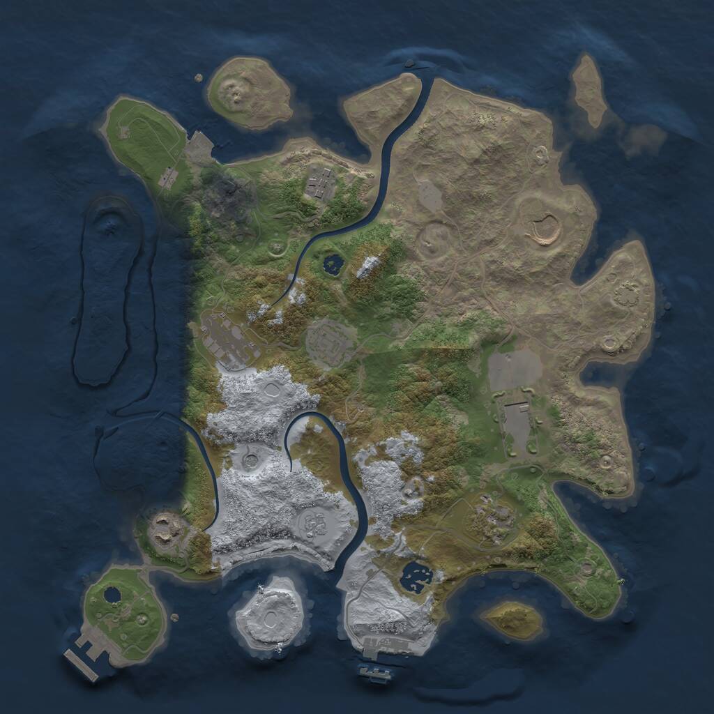 Rust Map: Procedural Map, Size: 3500, Seed: 577830782, 14 Monuments