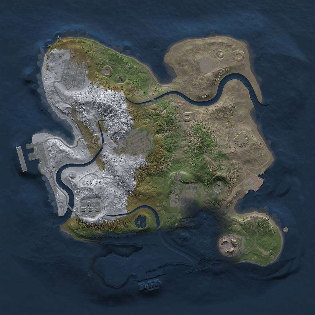 Rust Map: Procedural Map, Size: 2500, Seed: 249452739, 10 Monuments