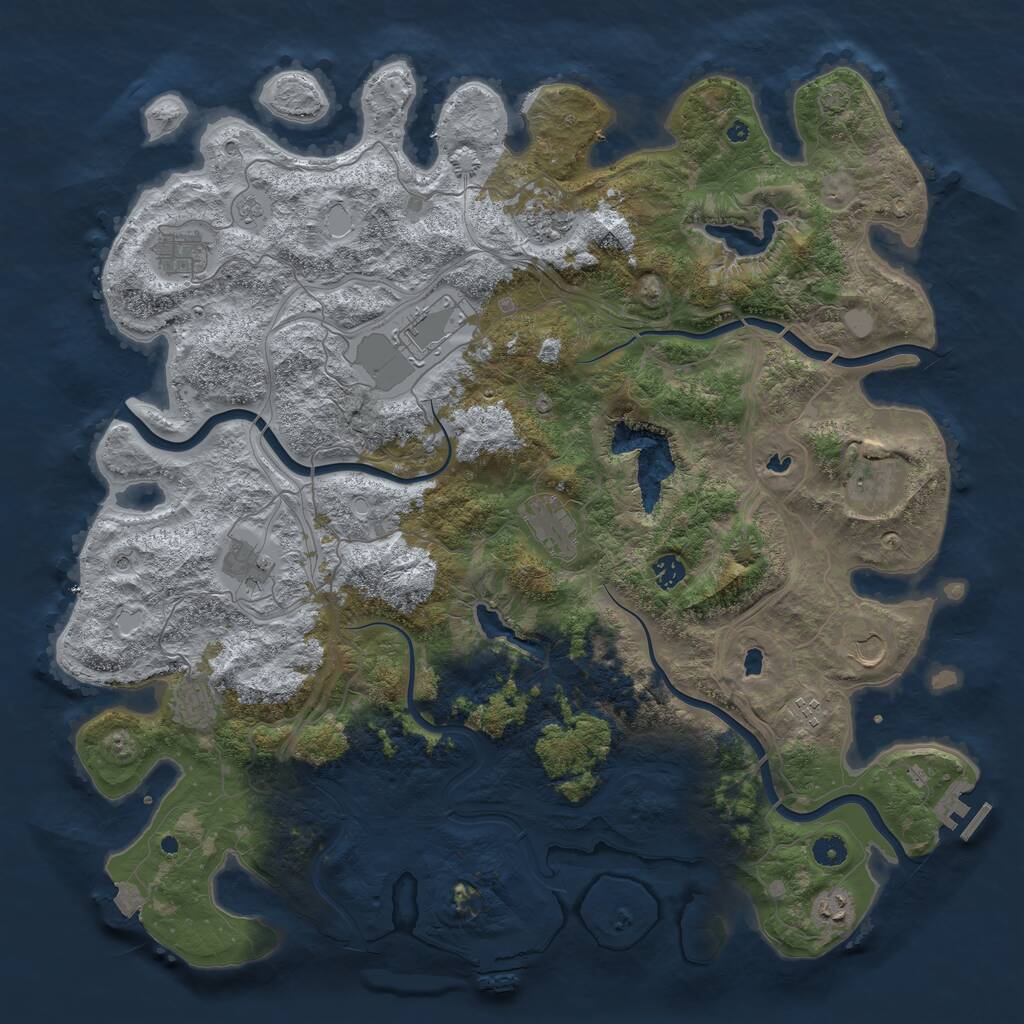 Rust Map: Procedural Map, Size: 4750, Seed: 1102533993, 17 Monuments