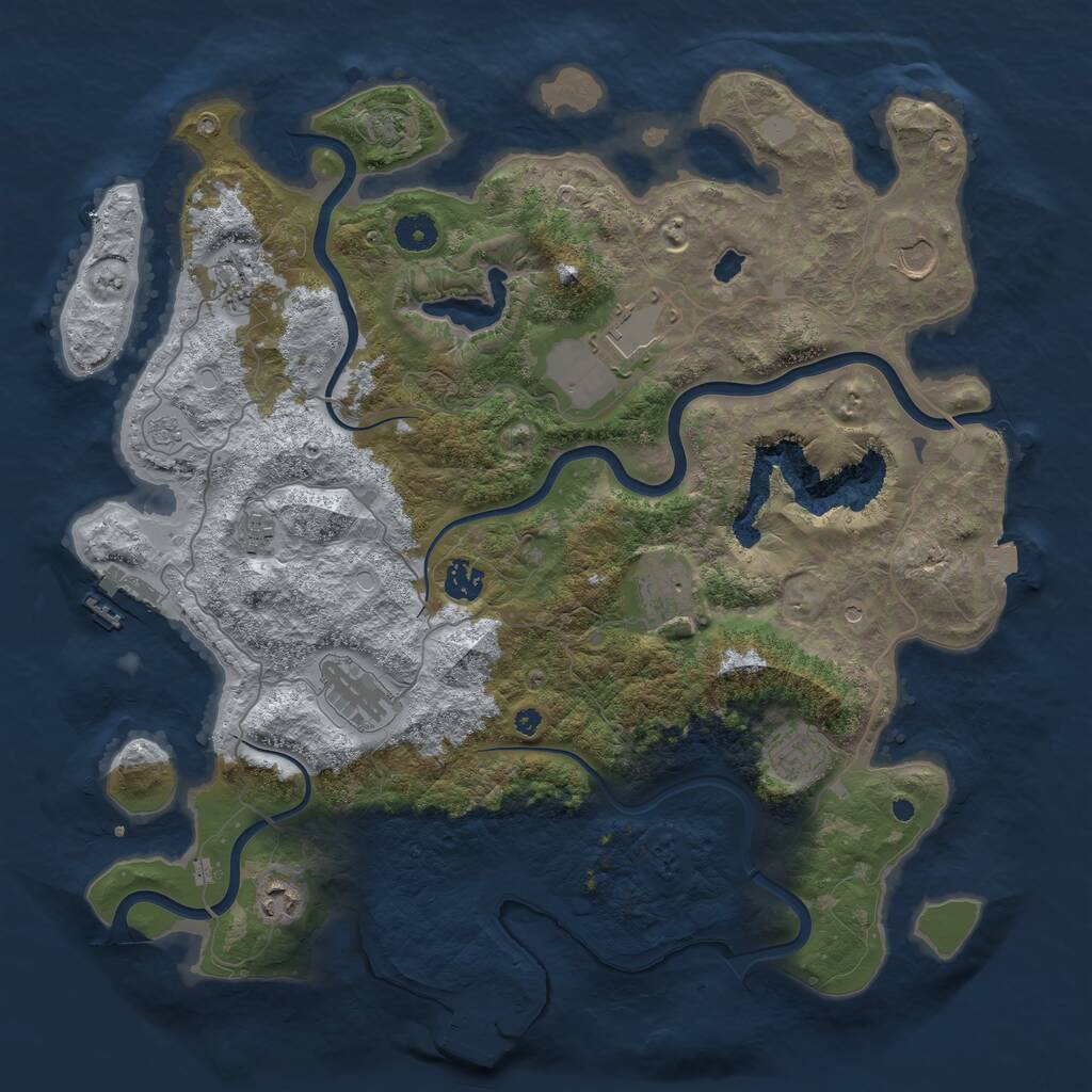 Rust Map: Procedural Map, Size: 4100, Seed: 280825, 15 Monuments