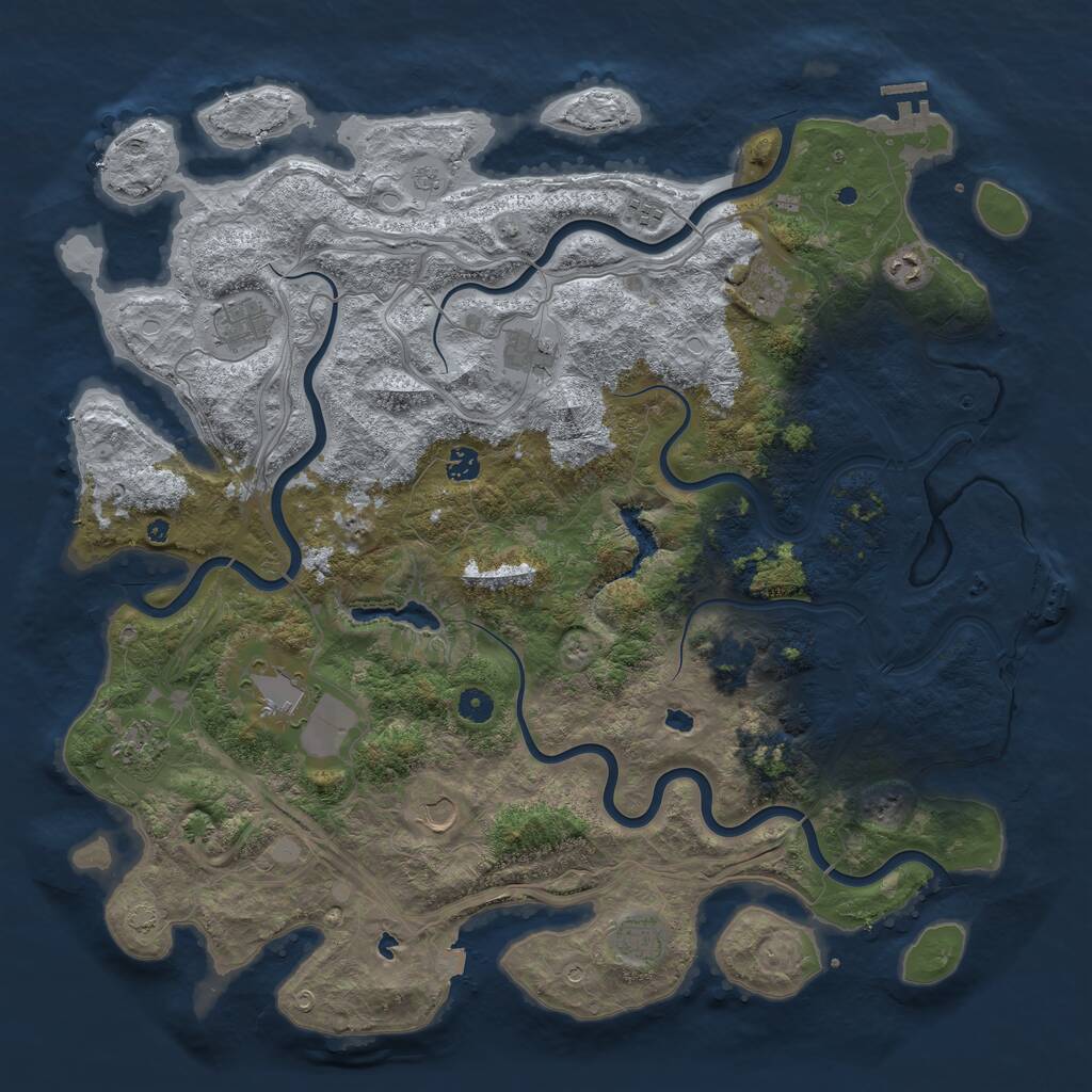 Rust Map: Procedural Map, Size: 4750, Seed: 1693332987, 16 Monuments