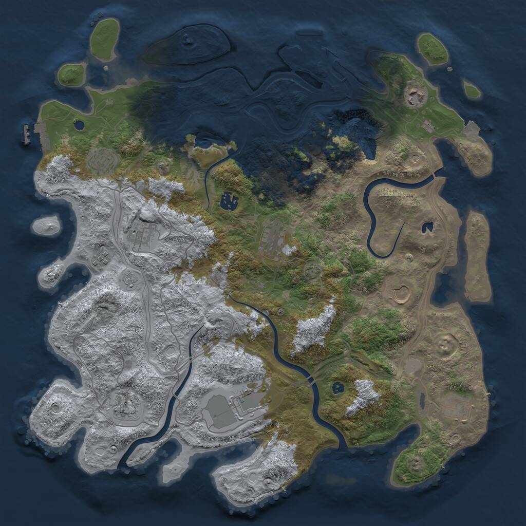 Rust Map: Procedural Map, Size: 4300, Seed: 824509341, 16 Monuments