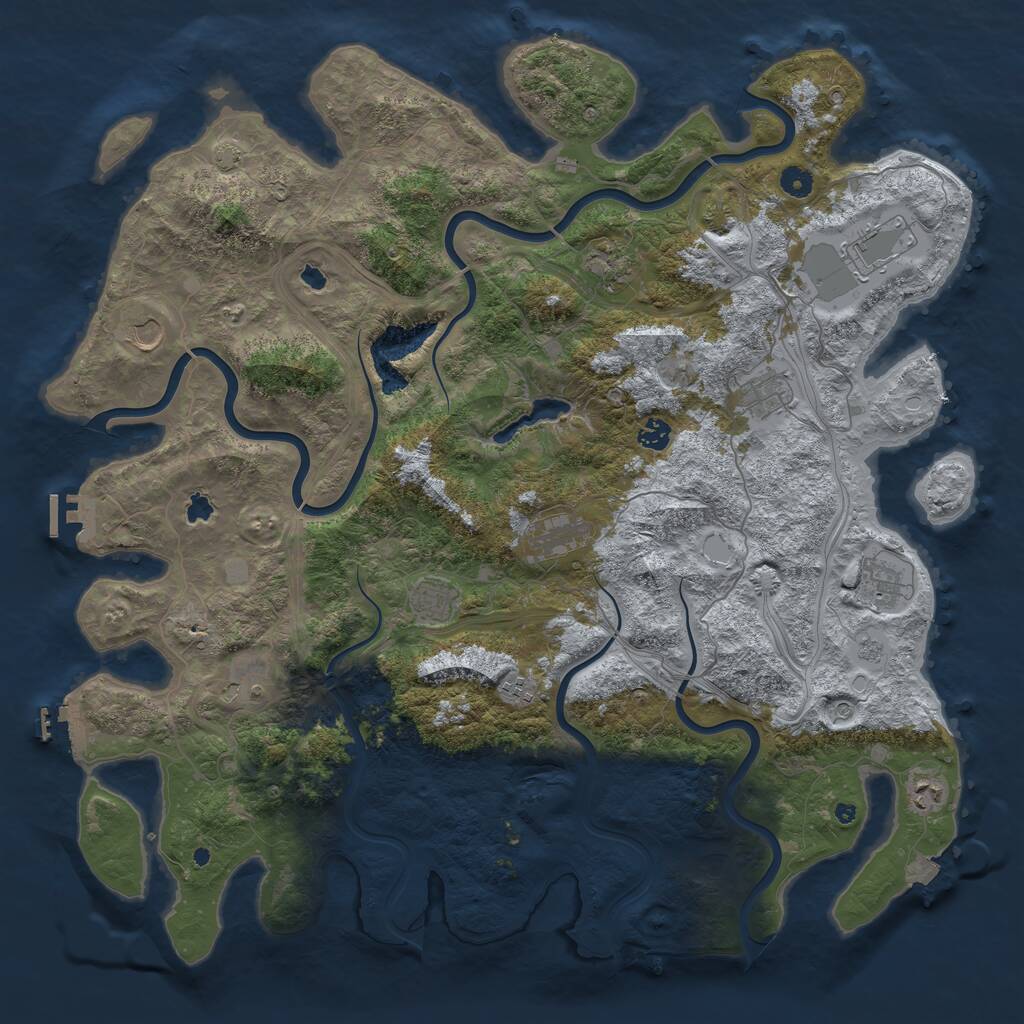 Rust Map: Procedural Map, Size: 4800, Seed: 536851704, 17 Monuments