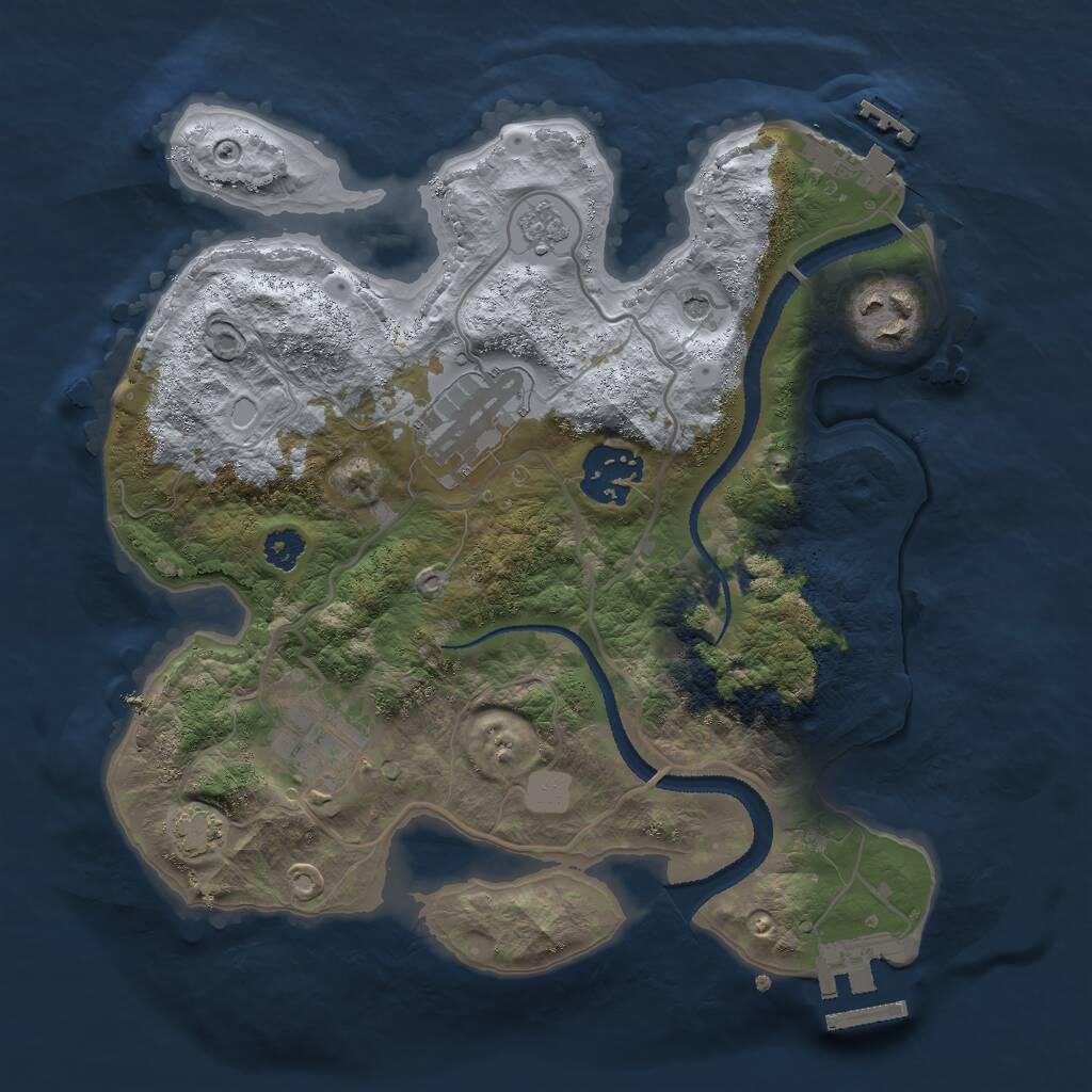 Rust Map: Procedural Map, Size: 2700, Seed: 206205, 10 Monuments